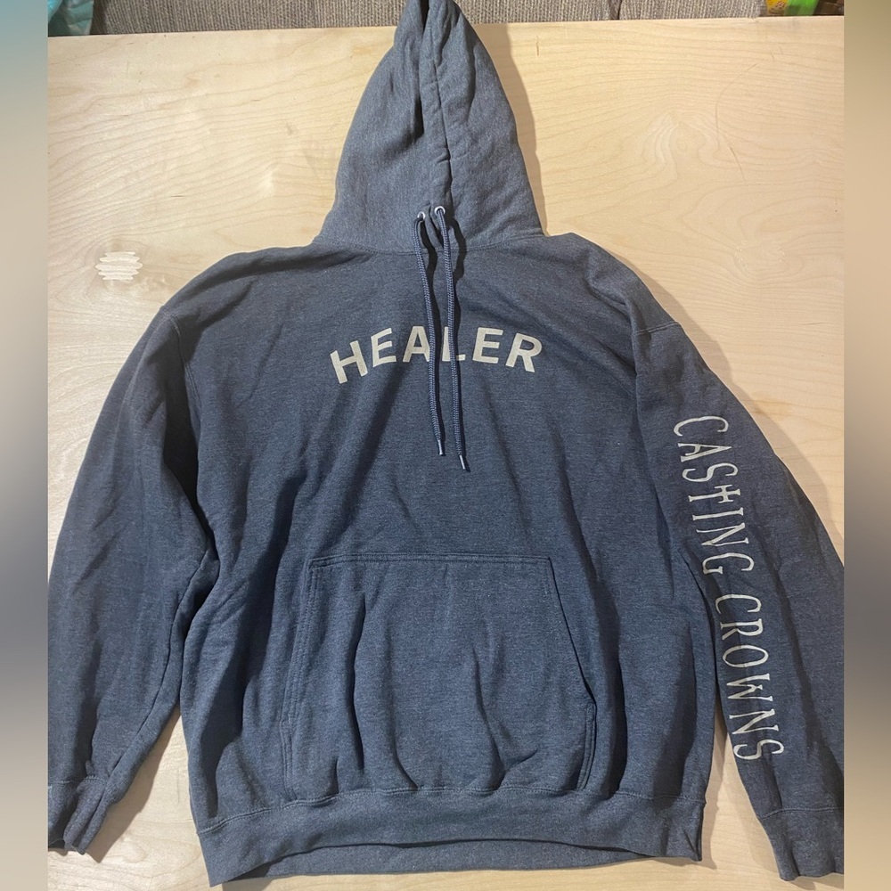 Gray Hoodie with Text Design on Port & Company Tag 2XL (PH) - Picture 3 of 13